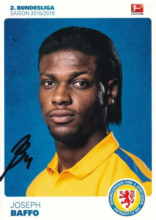 Joseph Baffo (Eintracht Braunschweig) - hand signed card 10x15cm