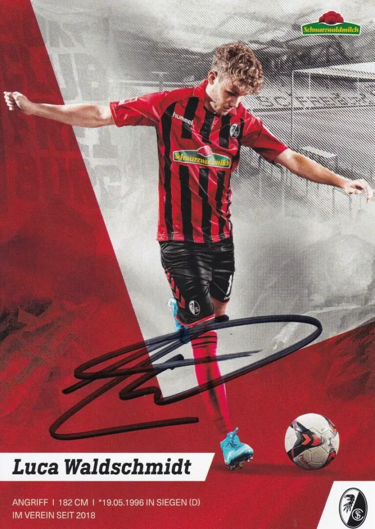 Luca Waldschmidt (SC Freiburg 2021/22) – hand signed card 10x15cm