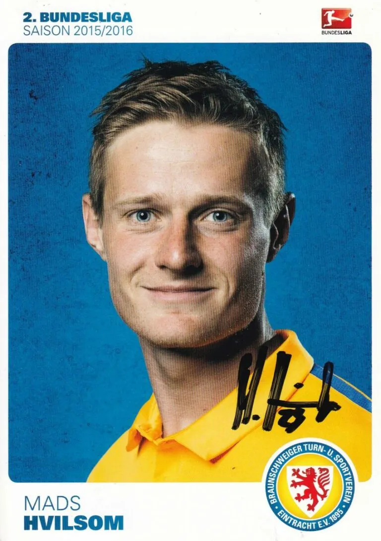 Mads Hvilsom (Eintracht Braunschweig) – hand signed card 10x15cm