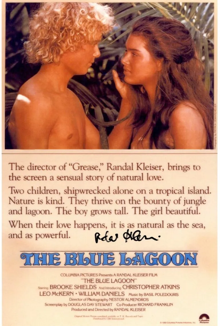 Randal Kleiser – The Blue Lagoon – hand signed card 14x21cm autografata