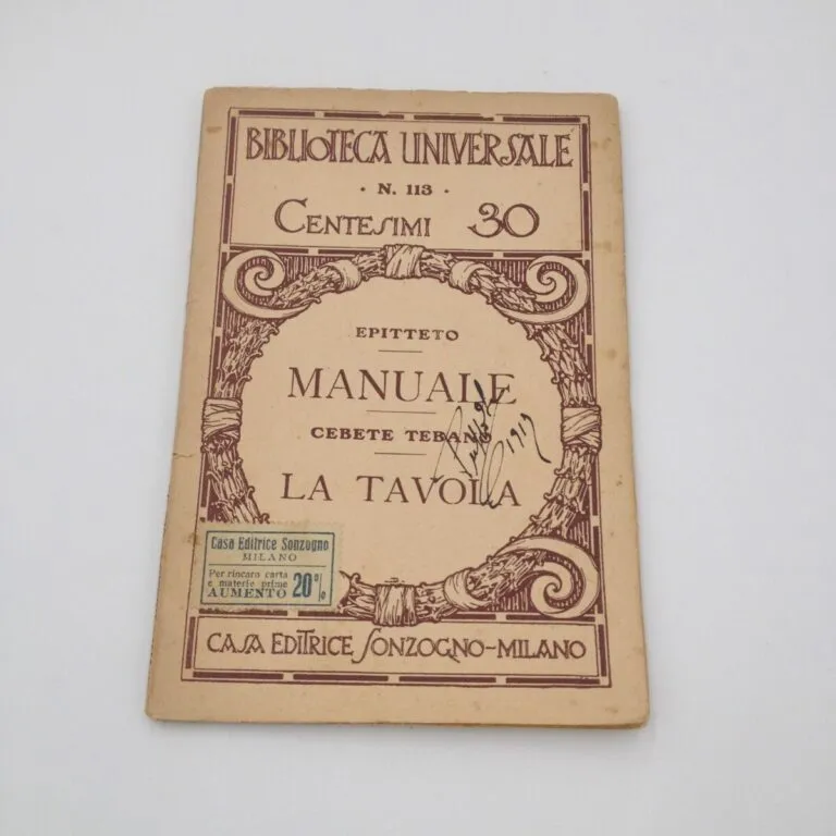Epitteto Manuale Cebete Tebano La Tavola  (primi del ‘900)