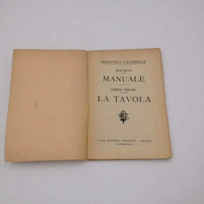 Epitteto Manuale Cebete Tebano La Tavola  (primi del '900)