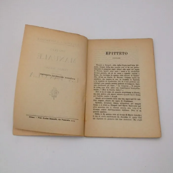 Epitteto Manuale Cebete Tebano La Tavola  (primi del '900)