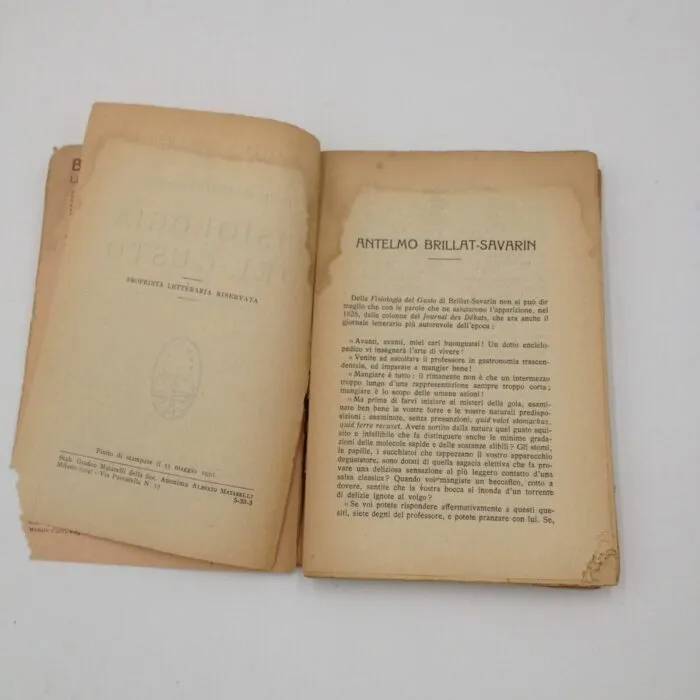 Fisiologia del Gusto di Antelmo Brillat-Savarin (1930)