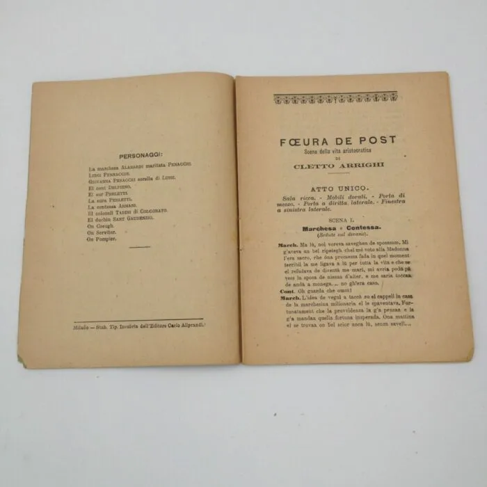 Foeura de post di Cletto Arrighi (primi del '900)