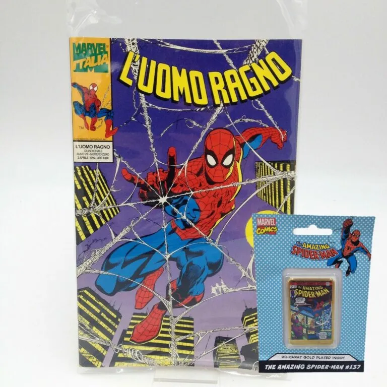 Fumetto L’Uomo Ragno n 0 + lingottino placcato oro 24 carati