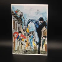 Lupin III, Diabolik, Occhi di gatto, Catwoman e Banda Bassotti autografata da Daniele Statella