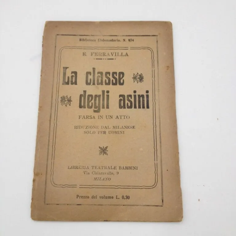 La classe degli asini di E. Ferravilla (fine ‘800)