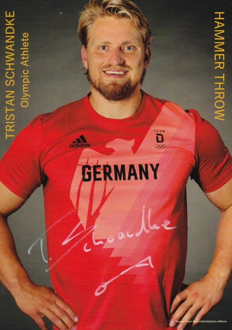 Tristan Schwandke (lanciatore di martello) – hand signed card 10x15cm