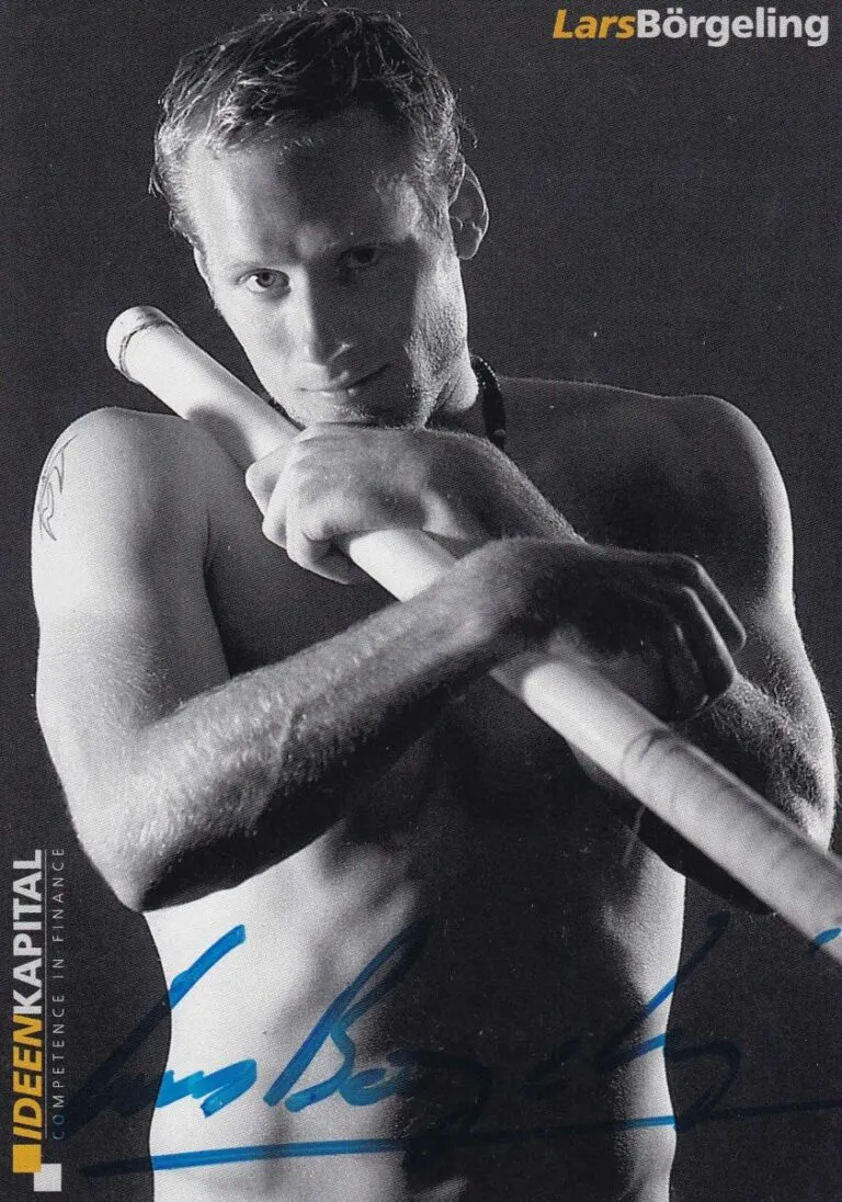 Lars Börgeling (salto con l’asta) – hand signed card 10x15cm