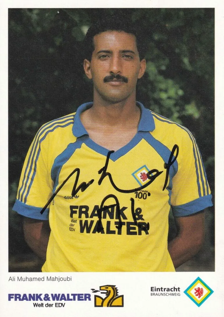 Cartolina ufficiale Eintracht Braunschweig autografata da Ali Muhamed Mahjoubi