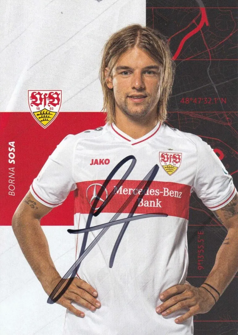 Cartolina ufficiale VfB Stuttgartg autografata da Borna Sosa