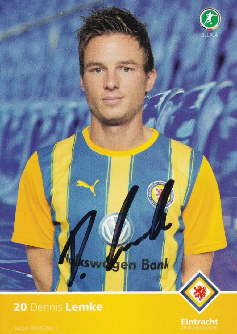 Cartolina ufficiale Eintracht Braunschweig autografata da Dennis Lemke