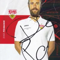 Cartolina ufficiale VfB Stuttgartg autografata da Dino Poimann