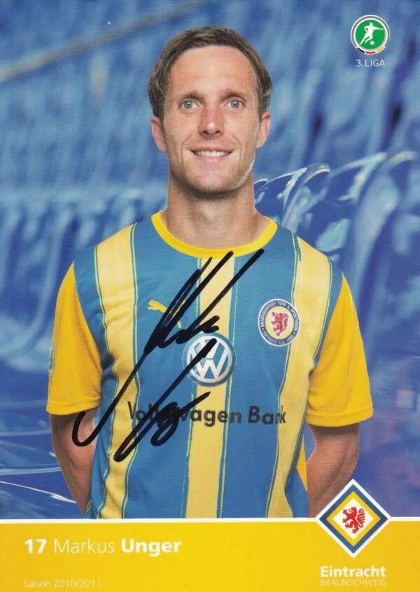 Cartolina ufficiale Eintracht Braunschweig autografata da Markus Unger