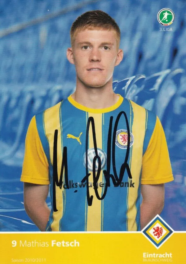 Cartolina ufficiale Eintracht Braunschweig autografata da Mathias Fetsch