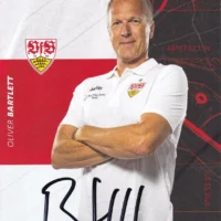 Cartolina ufficiale VfB Stuttgartg autografata da Oliver Barlett