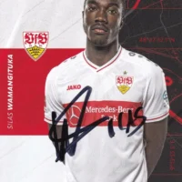 Cartolina ufficiale VfB Stuttgartg autografata da Silas Wamangituka