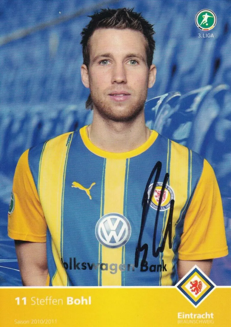 Cartolina ufficiale Eintracht Braunschweig autografata da Steffen Bohl