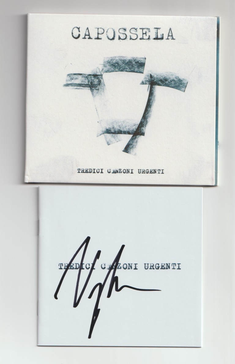 Vinicio Capossela – Tredici canzoni urgenti (hand signed cd autografato)