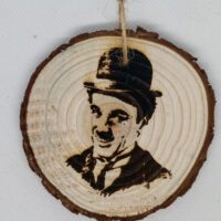 Quadretto tondo/calamita Charlie Chaplin