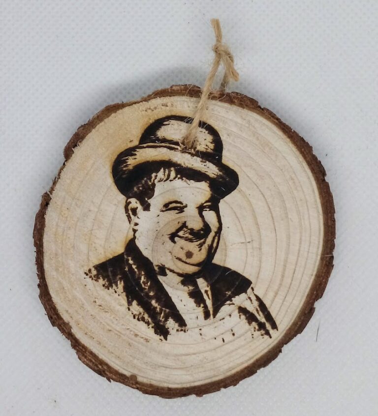 Quadretto tondo/calamita Oliver Hardy