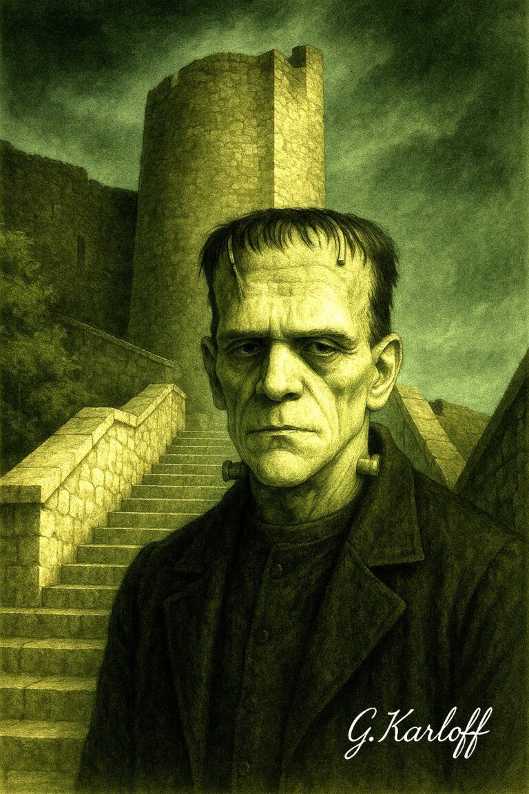 Alfedena Classic Monsters FRAKENSTEIN – Cartolina d’Arte in Edizione Limitata – Formato A5 (148 × 210 mm)
