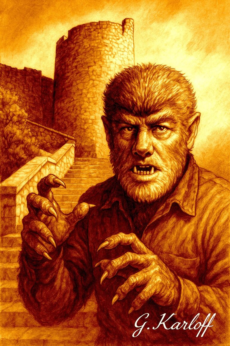 Alfedena Classic Monsters L’UOMO LUPO – Cartolina d’Arte in Edizione Limitata – Formato A5 (148 × 210 mm)