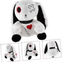 Peluche Gotico: Coniglio Bianco e Nero (23cm circa)