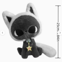 Peluche Gatto Bianco e Grigio stile manga 25 cm