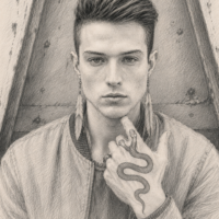 Irama V01 digital charcoal drawing - John Efrem