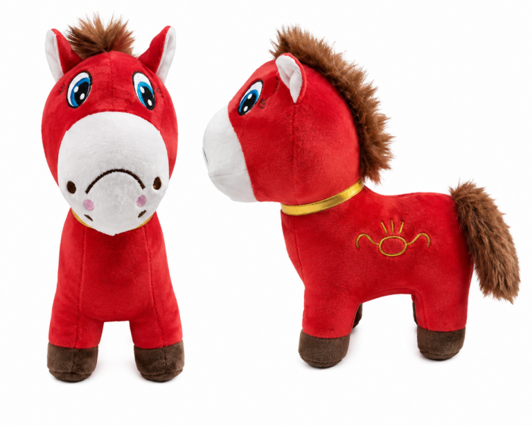 Asinello rosso 24 cm “sbagliato” peluche