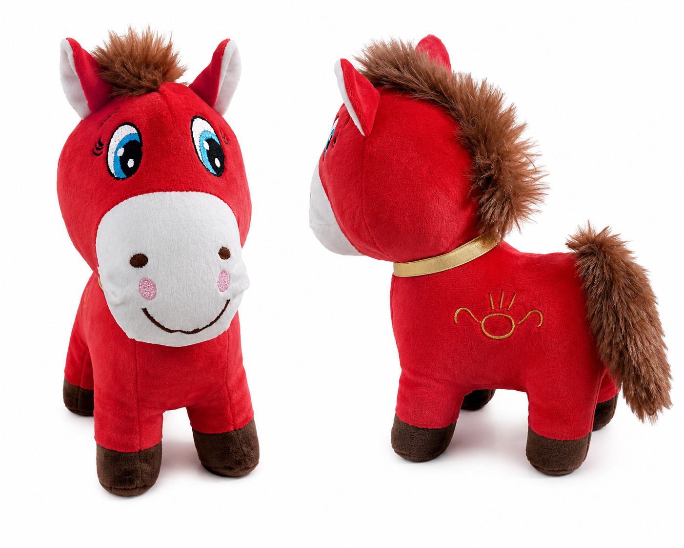 Asinello rosso 24 cm peluche