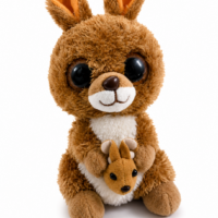 Occhioni Peluche Canguretta con figlio - 16 cm