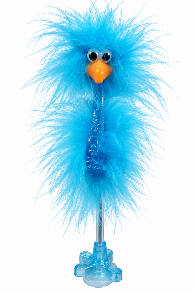 Penna Struzzo (blu) scrive in blu