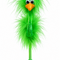 Penna Struzzo (verde) scrive in blu