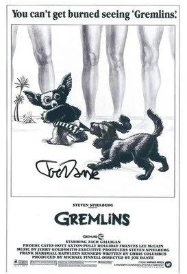 JOE DANTE: card 14×21 cm Gremlins (vers3) – Hand Signed – Autografata