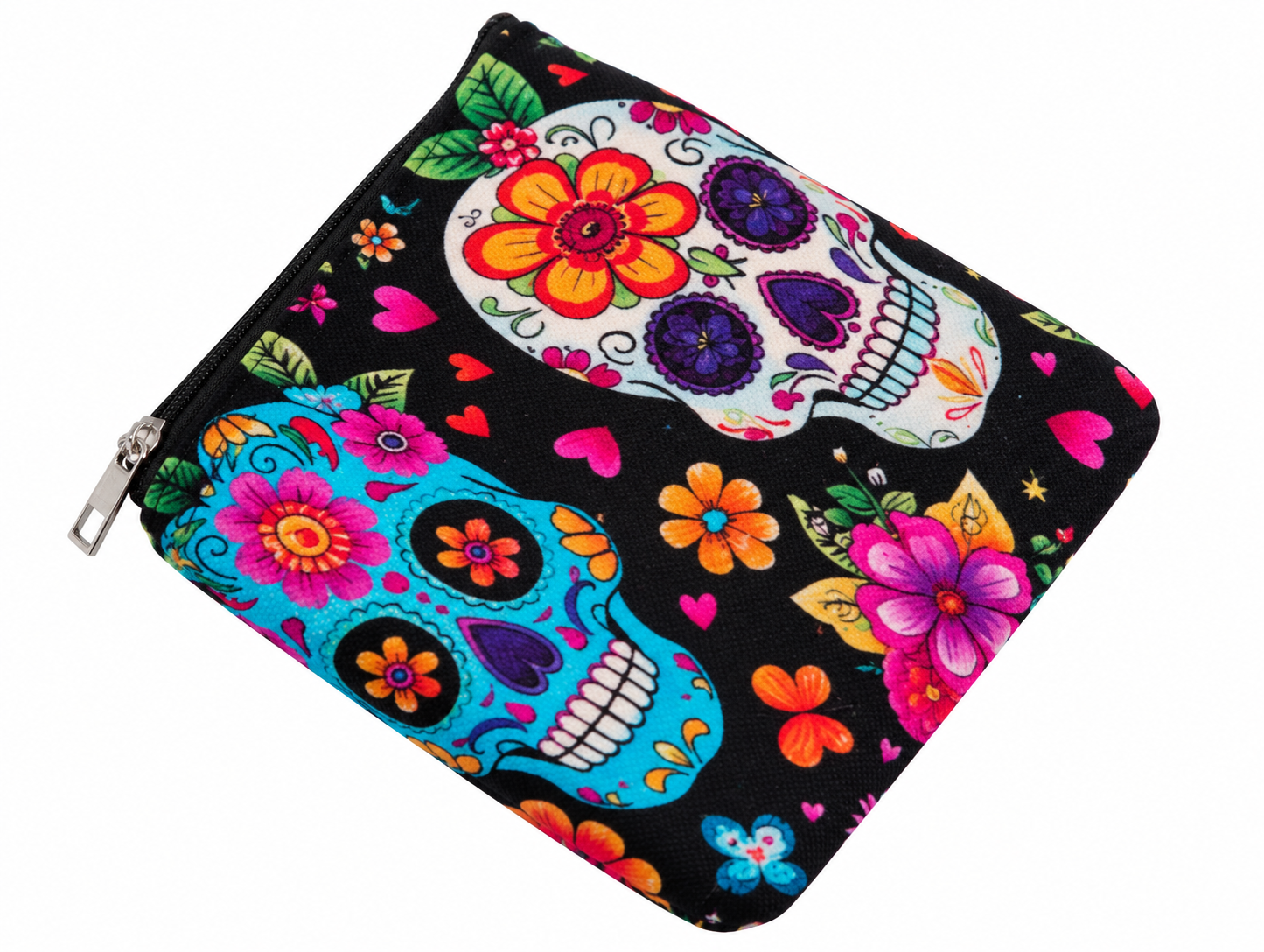 Pochette Pop Art Portatrucchi Teschi Messicani Floreali Colorati