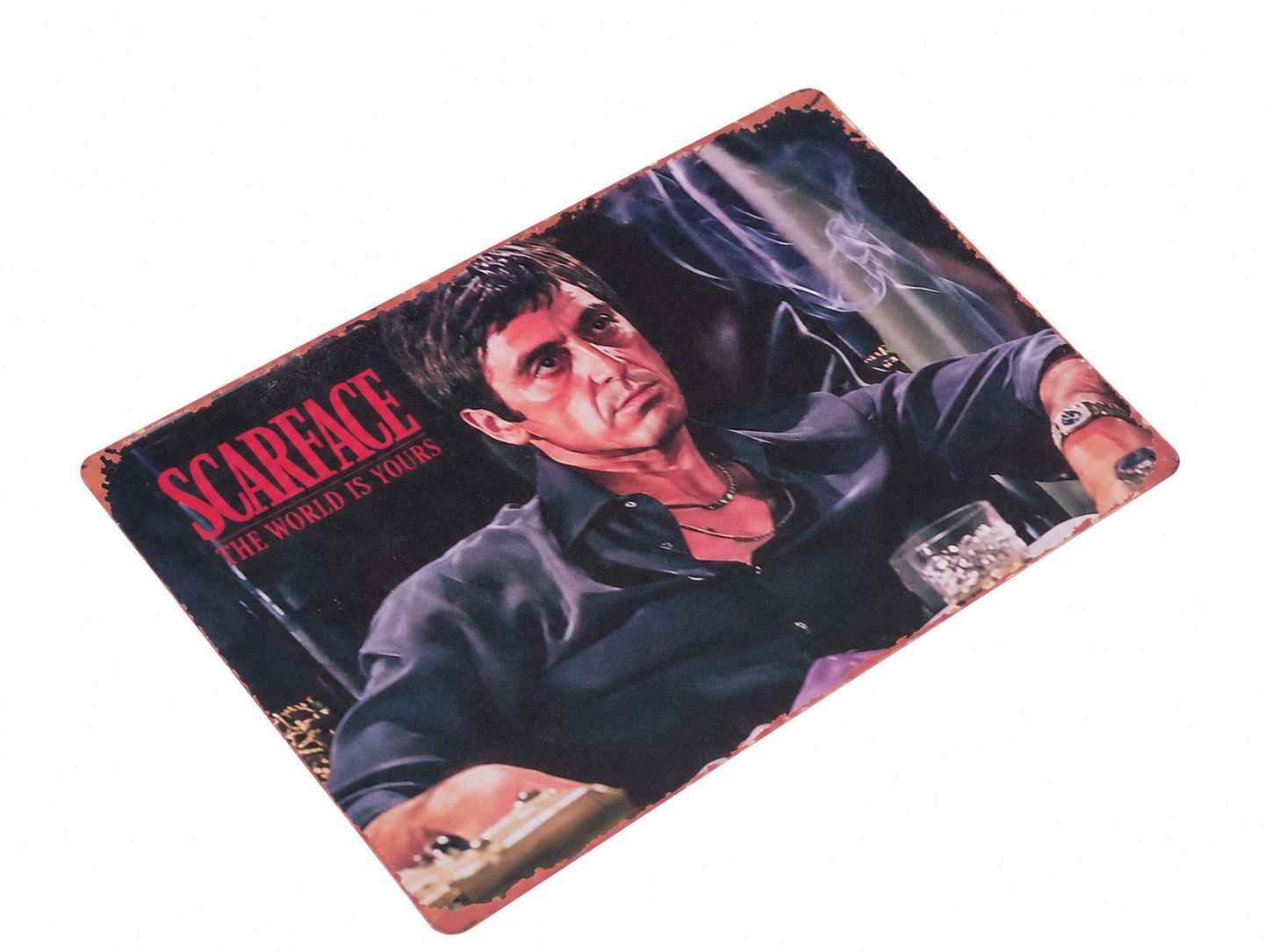 Scarface Targa decorativa in metallo stile vintage 20 × 30 cm